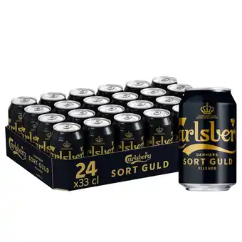 Fleggaard Carlsberg sort guld pilsner - 5,8% øl, 24x33cl dåse tilbud