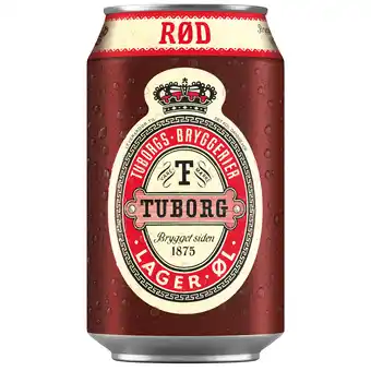 Fleggaard Rød tuborg lager - 4,3% øl, 24x33cl dåse tilbud