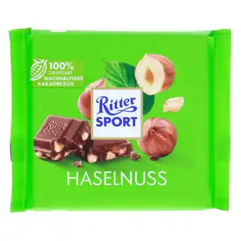Fleggaard Ritter sport mælk m. hasselnød splitter 100 g tilbud