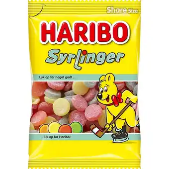 Fleggaard Haribo syrlinger 375 g tilbud