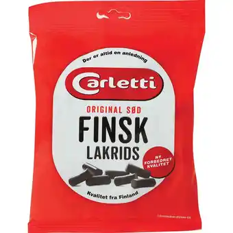 Fleggaard Carletti original sød finsk lakrids 350 g tilbud