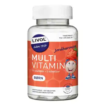 Fleggaard Livol multivitamin til børn jordbær 150 stk tilbud