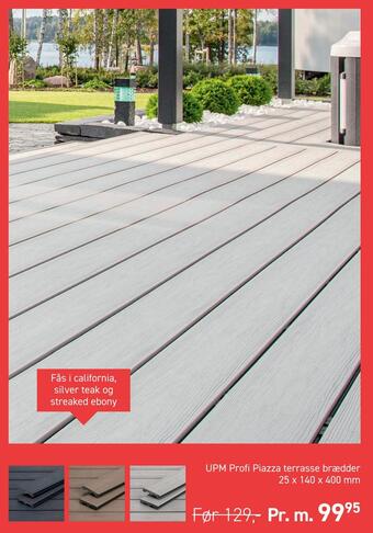 Johannes Fog Upm profi piazza terrasse brædder 25 x 140 x 400 mm tilbud