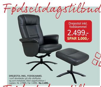 Daells Bolighus Drejestol inkl. fodskammel tilbud