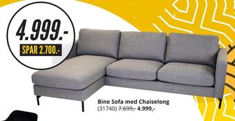 My Home Bine sofa med chaiselong tilbud