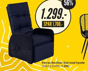 My Home Patras recliner stol med hynde tilbud
