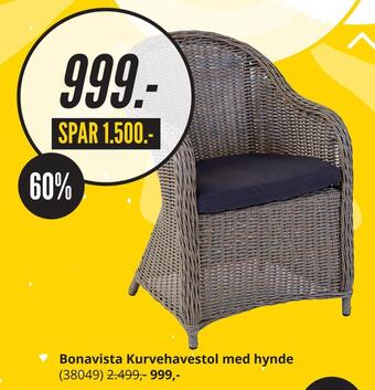 My Home Bonavista kurvehavestol med hynde tilbud