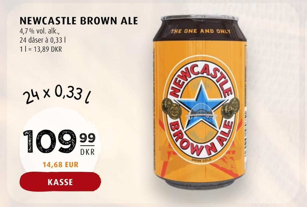 Newcastle brown ale tilbud hos Scandinavian Park