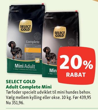 Maxi Zoo Select gold adult complete mini tilbud