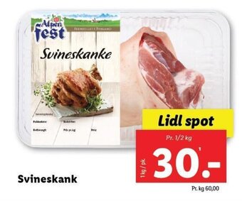 Lidl Svineskank tilbud