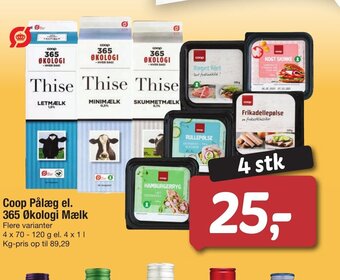 Fakta Coop Pålæg el. 365 Økologi Mælk tilbud