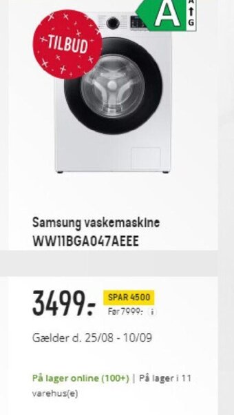 Elgiganten Samsung vaskemaskine WW11BGA047AEEE tilbud