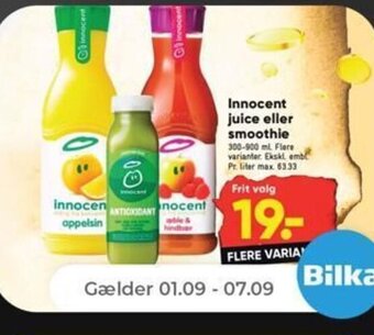 Netto Innocent juice eller smoothie 300-900 ml. tilbud