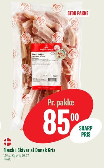 Min Købmand Danish crown flæsk i skiver tilbud