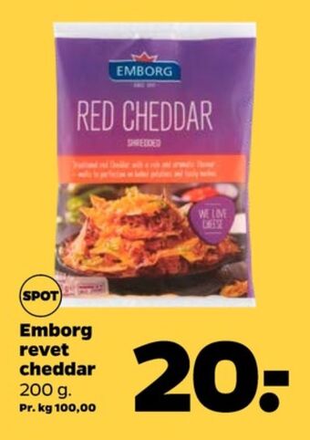 Netto Emborg revet ost cheddar tilbud