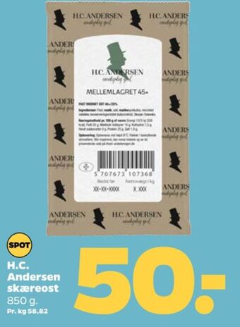 Netto Hc andersen skæreost mellemlagret tilbud