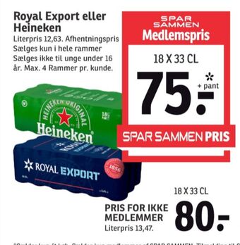 SPAR Export øl tilbud