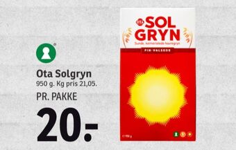 SPAR Ota sol gryn havregryn tilbud
