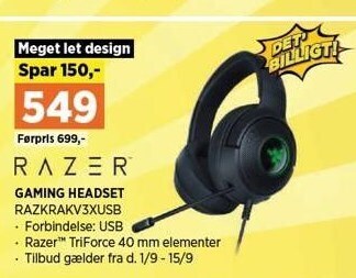 Power Razer gaming headset tilbud
