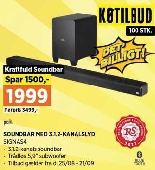 Power Soundbar med 3.1.2-kanalslyd tilbud