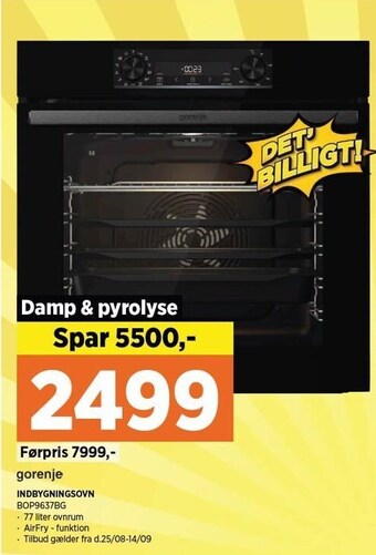 Power Gorenje indbygningsovn tilbud
