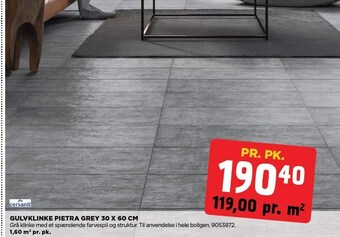 jem & fix Gulvklinke pietra grey 30 x 60 cm tilbud