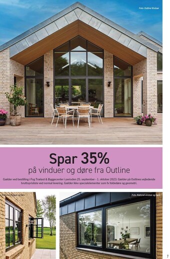 Johannes Fog Spar 35% på vinduer og døre fra outline tilbud