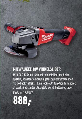 Johannes Fog Milwaukee 18v vinkelsliber tilbud