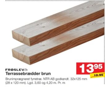 Bauhaus Frøslev træ a/s terrassebrædder tilbud