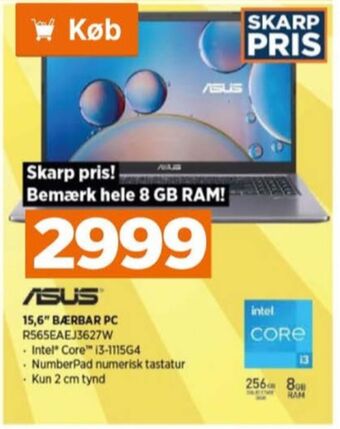 Power Asus bærbar pc tilbud