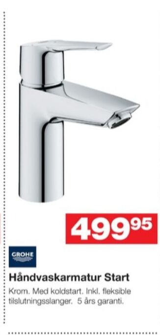 Bauhaus Grohe håndvaskarmatur tilbud