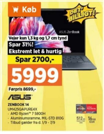 Power Asus bærbar pc tilbud