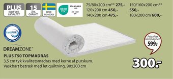JYSK PLUS T50 TOPMADRAS tilbud