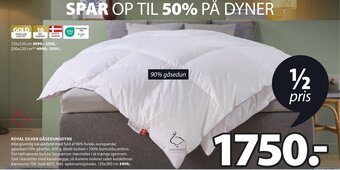 JYSK ROYAL SILVER GÅSEDUNSDYNE tilbud