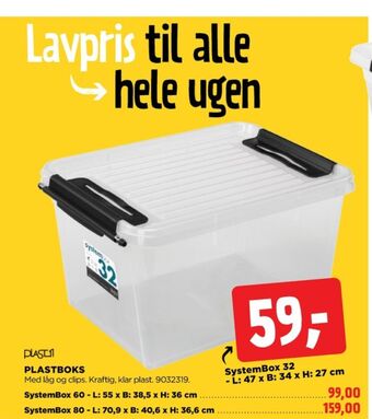 jem & fix Plast1 opbevaringsboks tilbud