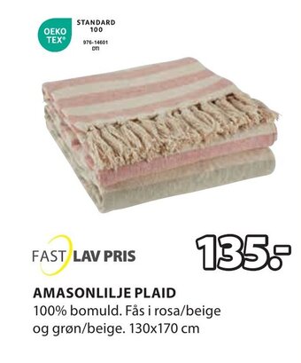 JYSK AMASONLILJE PLAID tilbud