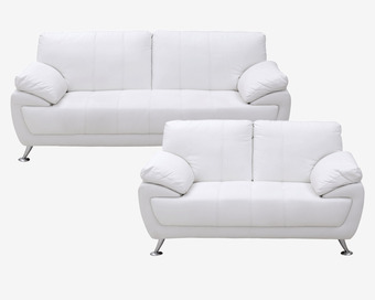 Daells Bolighus Daells bolighus sofasæt 3+2 pers. hvid bonded/pu tilbud