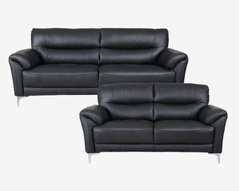 Daells bolighus sofasæt 3+2 pers. sort læder