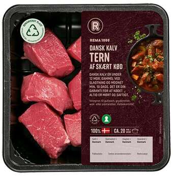 Rema 1000 Kalvekød i tern, skært, 300 g tilbud