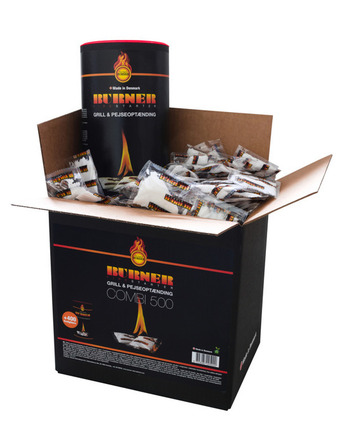 jem & fix Burner firestarter combi pakke med 500 stk. optændingsposer tilbud
