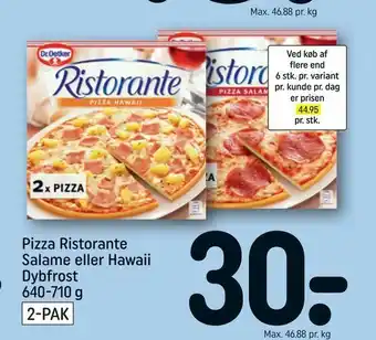 REMA 1000 Pizza Ristorante Salame eller Hawaii Dybfrost tilbud