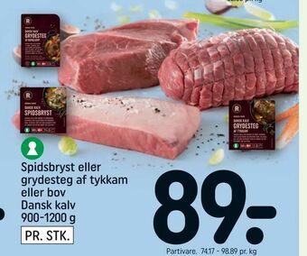 REMA 1000 Spidsbryst eller grydesteg af tykkam eller bov Dansk kalv tilbud