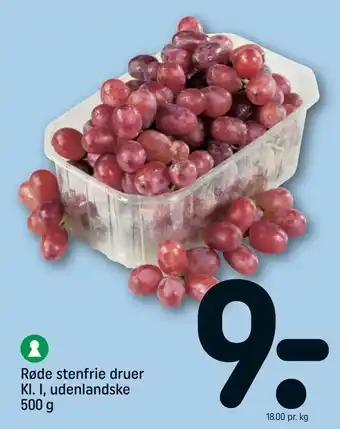 REMA 1000 Røde stenfrie druer Kl. I, udenlandske tilbud