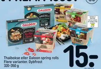 REMA 1000 Thaibokse eller Daloon spring rolls Flere varianter. Dybfrost tilbud