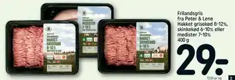 REMA 1000 Frilandsgris fra Peter & Lene Hakket grisekød 8-12%, skinkekød 6-10% eller medister 7-10% tilbud