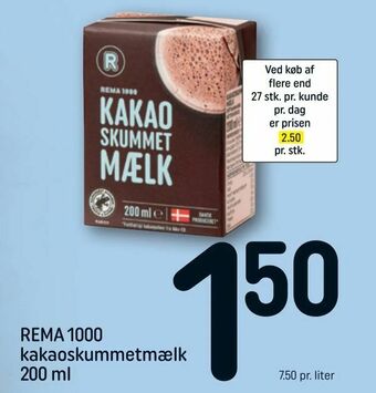 REMA 1000 REMA 1000 kakaoskummetmælk tilbud