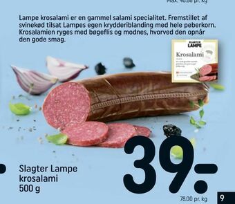 REMA 1000 Slagter Lampe krosalami tilbud