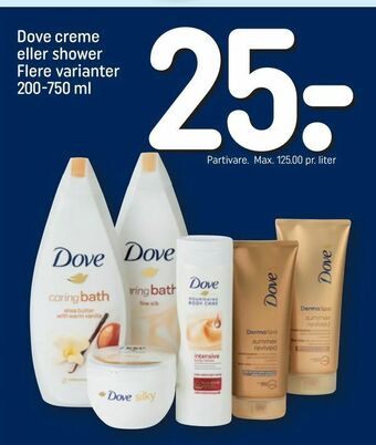 REMA 1000 Dove creme eller shower tilbud