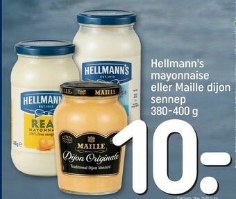 REMA 1000 Hellmann's mayonnaise eller Maille dijon sennep tilbud