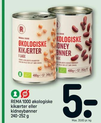 REMA 1000 økologiske kikærter eller kidneybønner
